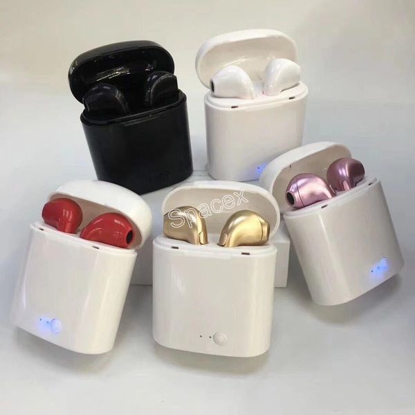 

Retail package i7 tw port invi ible wirele earphone bluetooth v5 0 with button control multi color earbud for iphone x xr andriod