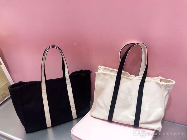 

good quality canvas shopping case white black thick canvas case tote bag women canvas wash bag cosmetic makeup storage case