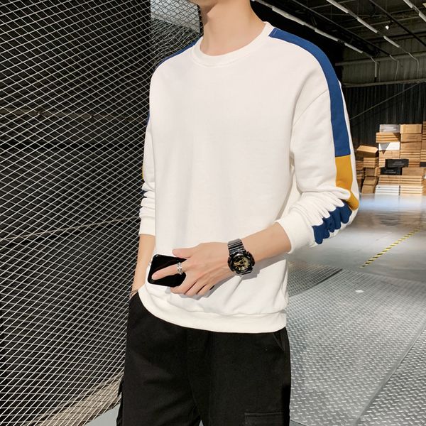 

new tide brand mens sweater luxury sweatshirts for men with long-sleeved fashion streetwear designer mens hoodies with patchwork wholesales, Black