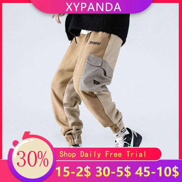 

xypanda cargo cargo pants men's tide brand beam feet pants men's hip-hop loose wild casual, Black