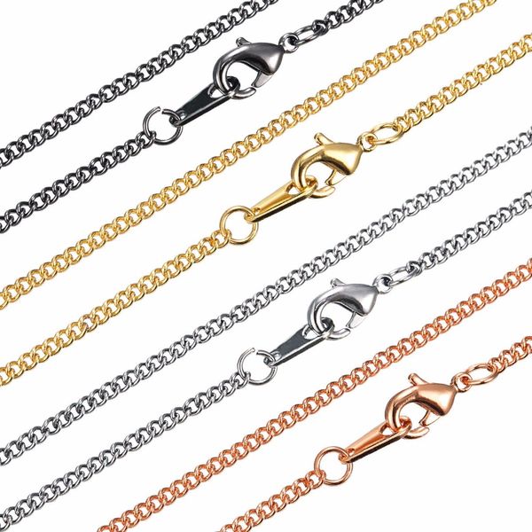 

12 pcs wholesale jewelry findings 2mm link chain necklace for pendant with lobster,40cm/45cm/50cm/55cm/ 60cm, Silver