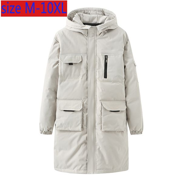 

new arrival white duck down fashion super large men down clothing long thick loose casual winter jacket men plus size m-9xl 10xl, Black