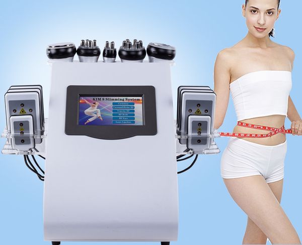 

6 in1 ultrasonic liposuction kim8 slimming system 40k cavitation multipolar rf vacuum slimming machine face skin lifting laser slimming
