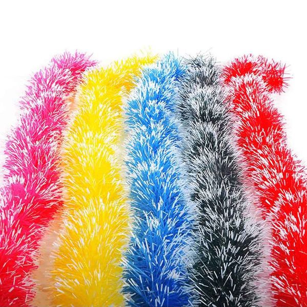 

2m christmas party xmas tree ornaments garland ribbon tinsel hanging decorations color bar for outdoor shop 5 color supply