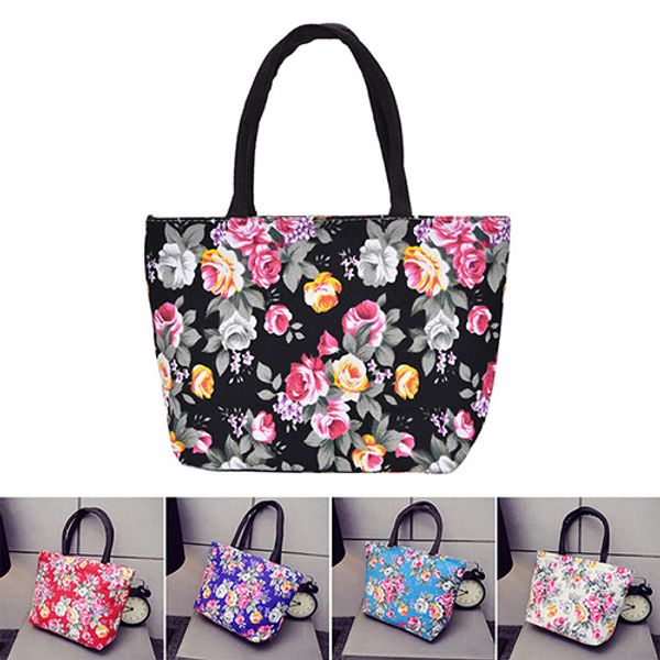 

fashion floral printing women flap handbag canvas small casual tote bag women's shopping bag