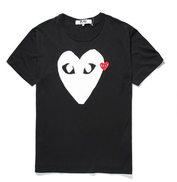

cdg play t shirt men women half heart tee commes des garcons print red love heart tees men women cotton casual white t-s, White;black