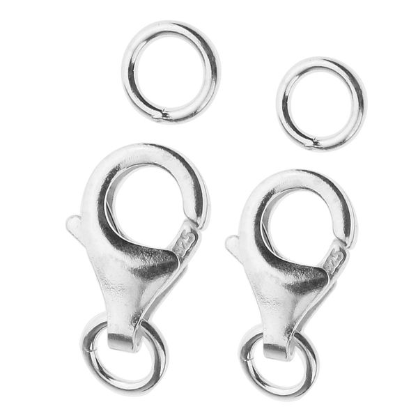 

2pcs 11/13mm 925 sterling silver lobster claw clasps jewellery findings supplies for key chain necklace making