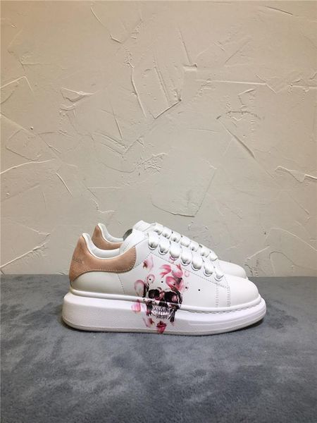 

new high-end brand 3d printing couple white shoes lace-up printing fashion wild casual sports shoes shoes 18, Black