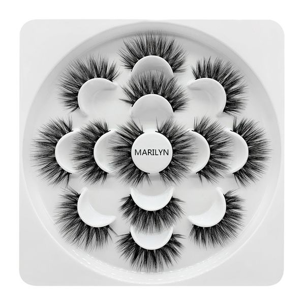 

natural long thick mink lashes 7 pairs each set handmade reusable false eyelashes mink fur hair dhl eyelashes extensions