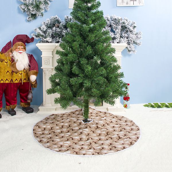 

christmas new year party decoration tree skirt elk print ornament 100/80/60cm durable and practical to use