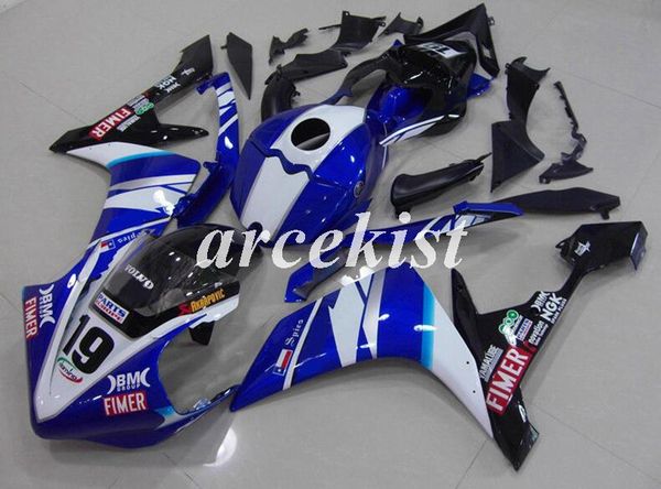 

injection mold new abs motorcycle full fairings kit fit for yamaha yzf-r1 2007 2008 07 08 add tank cover bodywork set blue white