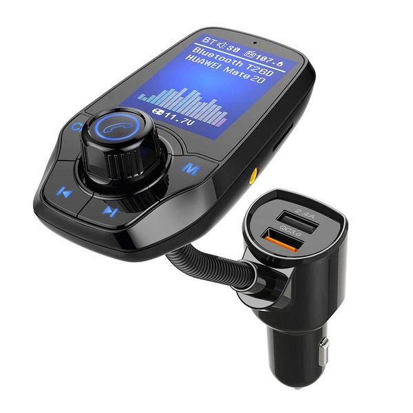 

1.8" color display bluetooth fm transmitter car mp3 player dual usb fast charger adapter handscalling support