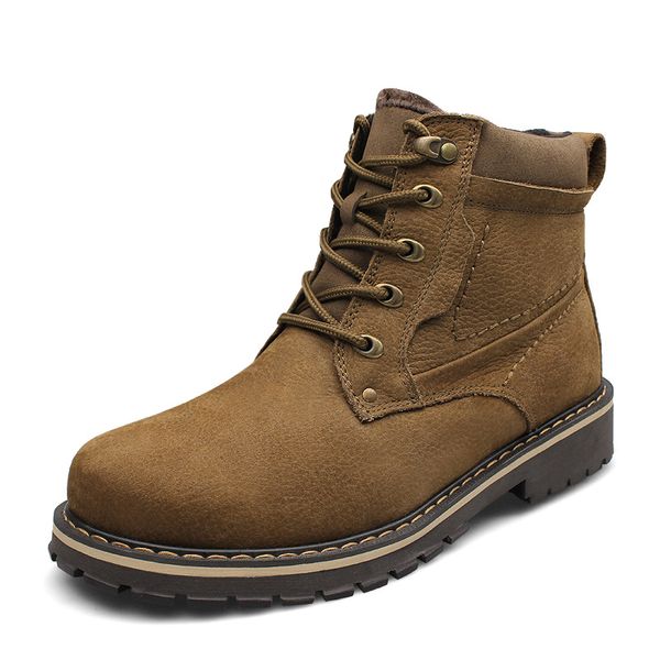 

men's boots new men's fashion fashion high help warm boots winter casual comfort outdoor men's booties, Black