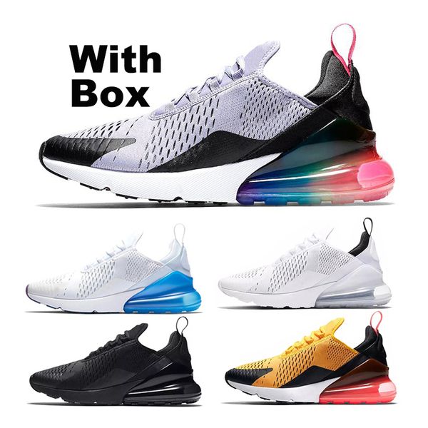 

nike air max270 мода дышащие удобные черных и белые открытые спортивные туфли для мужчин и женщин с обувной коробкой