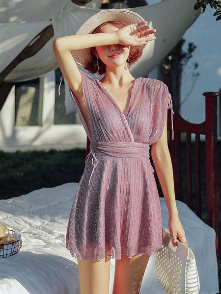 

qjcrc xiaoxiangfeng dress swimsuit женский цельный стиль юбки консервативный живот покрытие тонкая грудь сбор сексуальный купальник горячей, White;black