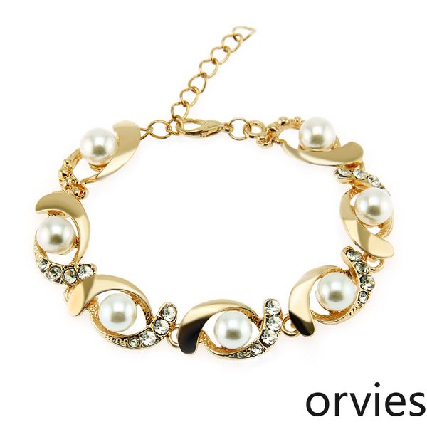 

korean simple pearl bracelet female flash diamond bracelet students geometric hand jewelry, Black
