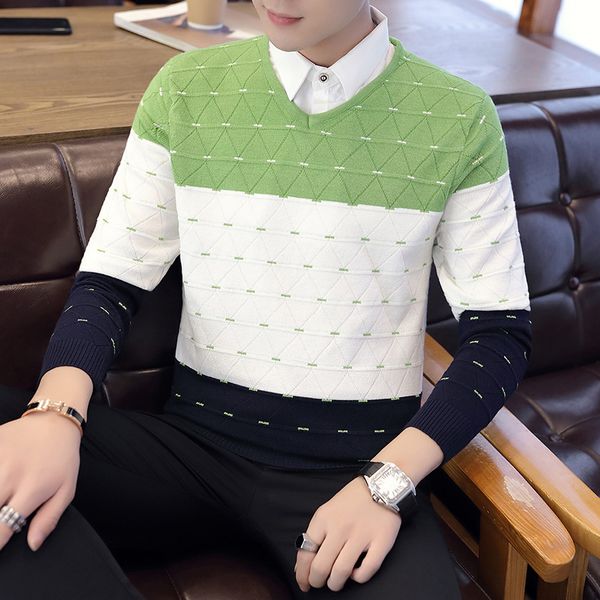 

long sleeves sweater men green orange wine red grey turn-down collar casual pullovers new fashion sweaters men, White;black