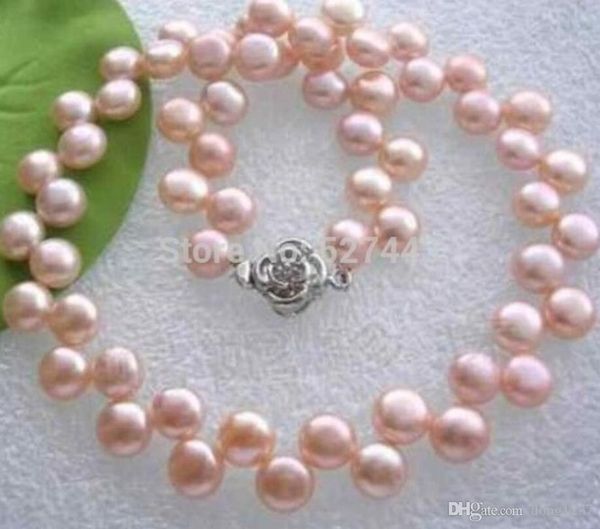 

wholesale vogue pink freshwater pearl jewelry necklace, Silver