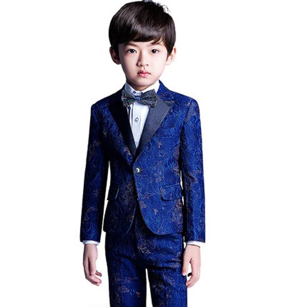 

boys plaid wedding suits england style gentle boys formal tuxedos suit kids polyester clothing set blazer suit for party z932, Black