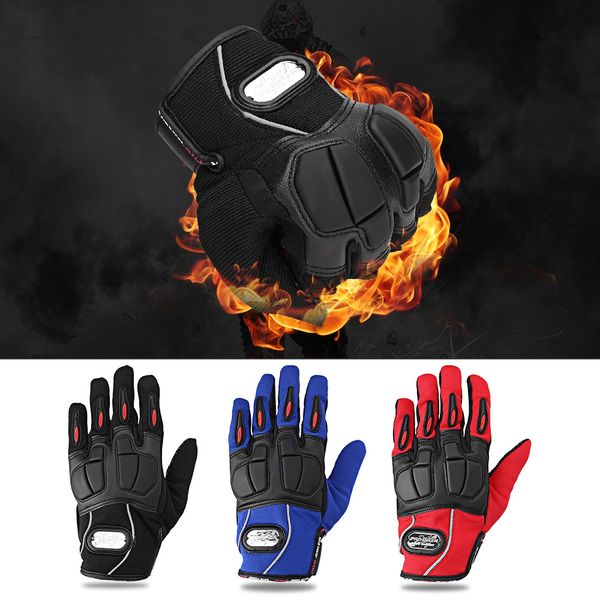 

winter motorcycle gloves men woman touch screen racing blue red motorbike gloves for motorcycle powersports anti-slip, Black
