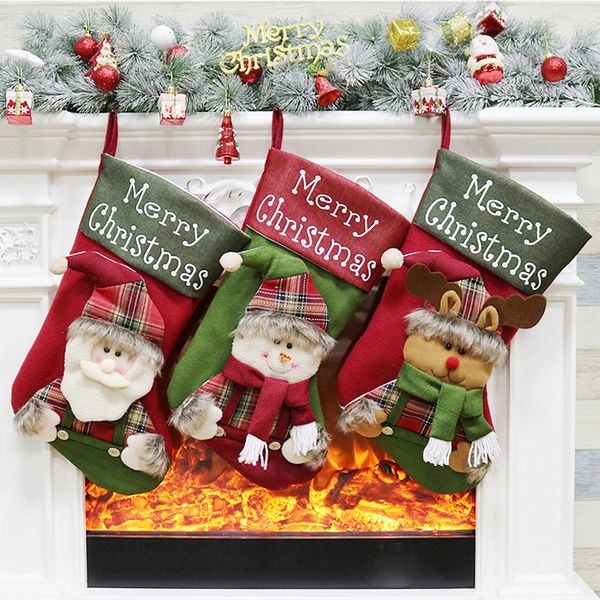 

christmas gift socks christmas decoration santa snowman elk gift bags new year candy stockings decor socks for kids