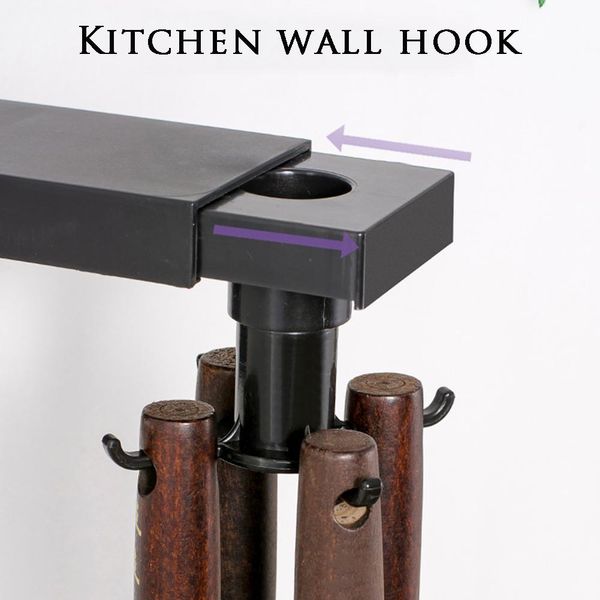

rotary kitchen 4/6 hook wall rotating hook kitchen storage gadget tableware storage accessory