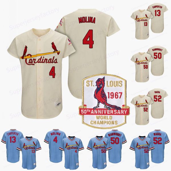 

1967 Throwback Jersey 50th patchs Men 3 Jedd Gyorko 38 Jose Martinez 74 Oscar Mercado 62 Munoz 96 Nogowski 92 Robertson Jerseys