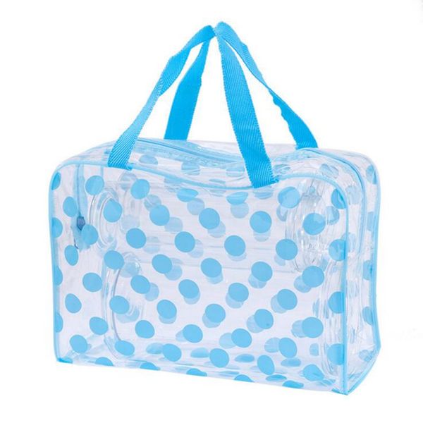 

new 2019 pvc dot cosmetic bag casual transparent make up women bag toiletry waterproof travel storage beauty makeup wash case