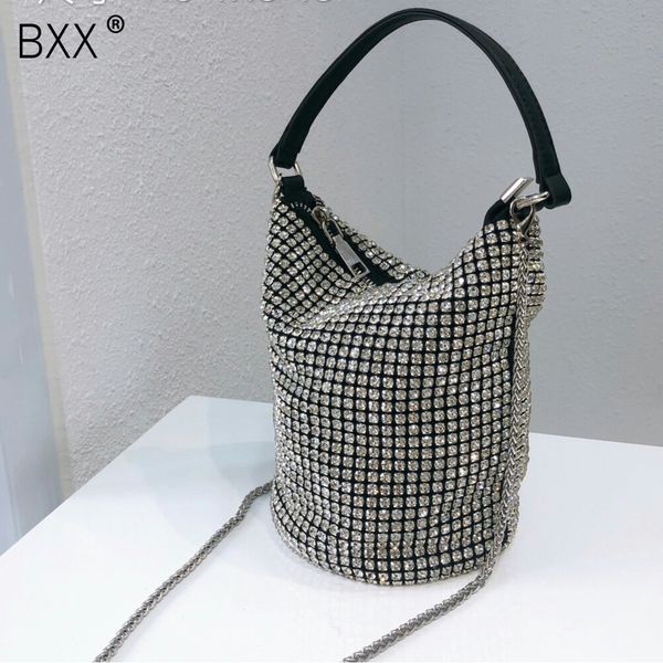 

bxx] rhinestone evening bags women 2020 designer party purse ladies chain bucket bag shoulder crossbody bag hk136