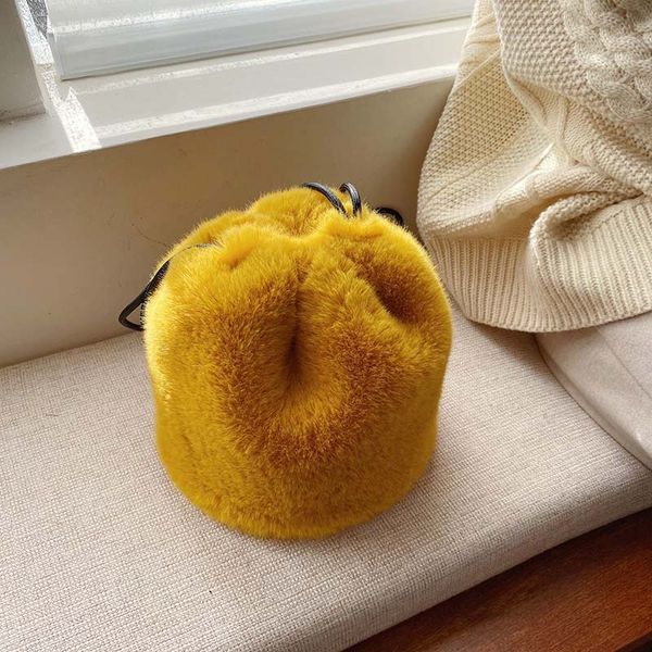 

plush bag ladies new plush bucket bag fashion drawstring messenger