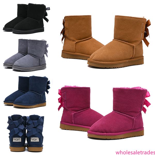 

горячая мода австралийский wgg классические детские сапоги дизайнер снегоступы для детей девочка мальчик лодыжки бейли бантом зимние пинетки