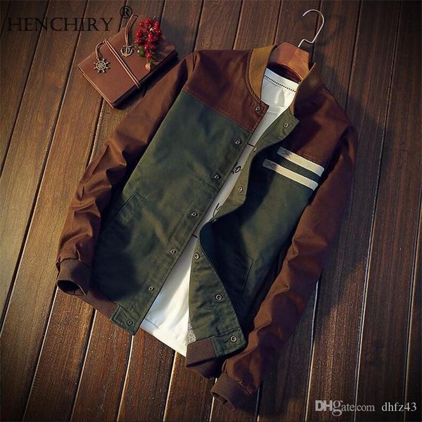 

henchiry male outerwear baseball uniform male streetwear hip hop slim fit pilot coats men's bomber jacket mens coats and jackets, Black;brown