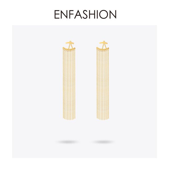 

enfashion long tassels dangle earrings gold color earings drop earrings for women long earring fashion jewelry brinco, Silver