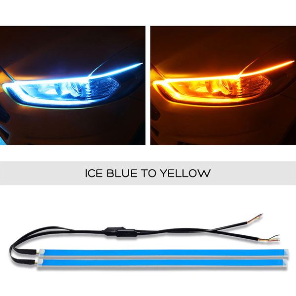

sunydeal ultra-thin car led daytime running light soft tube led strip water light guide car guide strips tear strip
