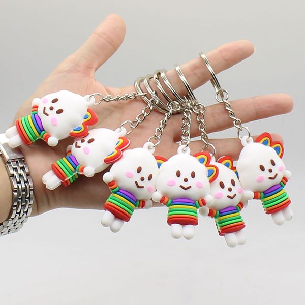 

cute радуга ребенок брелка кулон моды мягкого клей мультфильм кукла основные аксессуары кольцо для девочки подарки # ls1909251, Silver