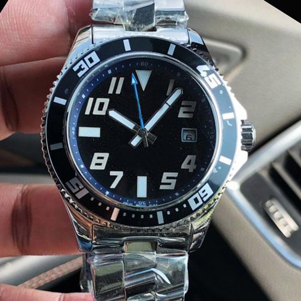 

new sell desingers mens watches super ocea orologio automatic movement watches black dial 44 mm relojes steel 316l strap wristwatches, Slivery;brown