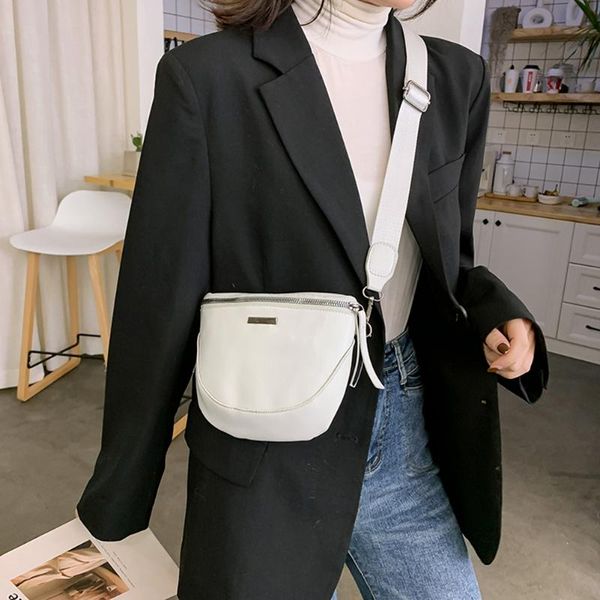 

women fanny chest bag casual shoulder crossbody pack fashion solid pu leather phone purse ladies girlsÂ zipper money pouch
