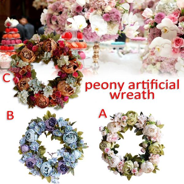

пион искусственная гирлянда висит украшение свадебный порог цветок фотография свадебный венок гостиная цветочные украшения