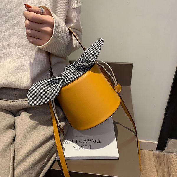 

женская сумка мода лук ведро сумка леди плечо crossbody сумки искусственная кожа сумки дизайнеры леди вечерние c