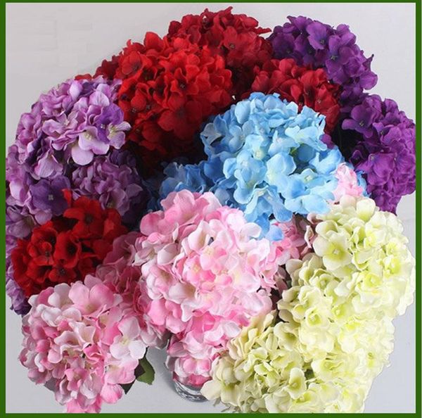 2016 Artificial Flowers festa de Natal de moda do casamento Silk Artificial Hydrangea Flores cabeça branca Diâmetro 15 centímetros Início decoração do ornamento