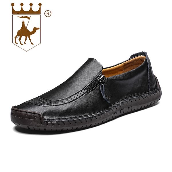 

backcamel2019 spring new handmade men's casual shoes stitching shoes lazy sets of feet breathable wear large size 38-48, Black