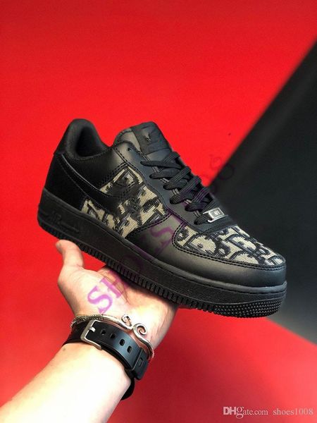 

2020 explosion luxury sneakers high-quality retro casual men's shoes fashion women's casual shoes force designer running shoes 1, Black;red