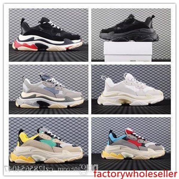 

2019 fashion paris 17fw sneaker triple s casual walking shoes luxury dad shoes sneakers men women vintage old grandpa trainer outdoor 36-45