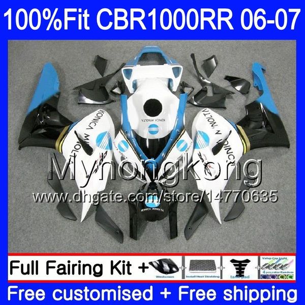 Einspritzkörper KONICA blau + Tank für HONDA CBR1000 RR CBR 1000 RR 2006 2007 276HM.51 CBR 1000RR 06-07 CBR1000RR 06 07 OEM-Verkleidungsset