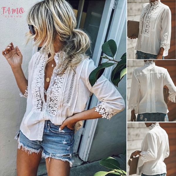 

women white lace shirt hollow out slim blusas women long sleeve white t shirt vintage ladies t shirts tees