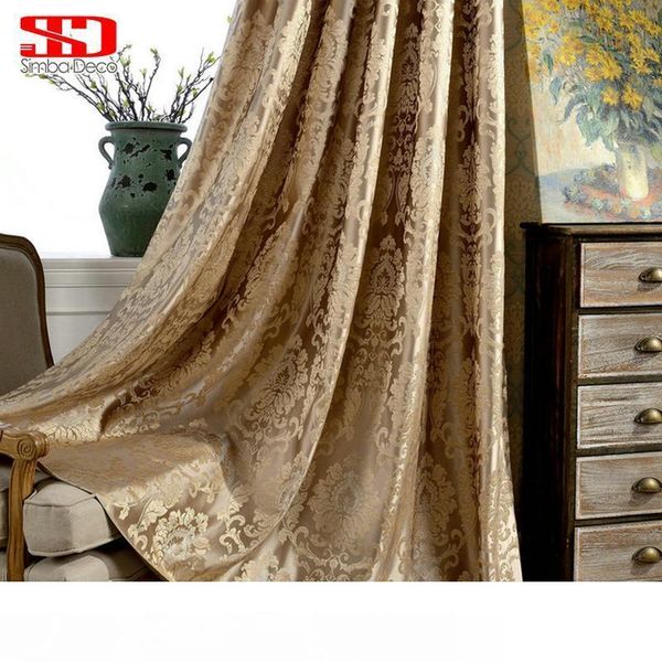 

европейские дамасские шторы для гостиной роскошные жаккардовые жалюзи шторы оконная панель ткань занавес для спальни затенение 70% обычай
