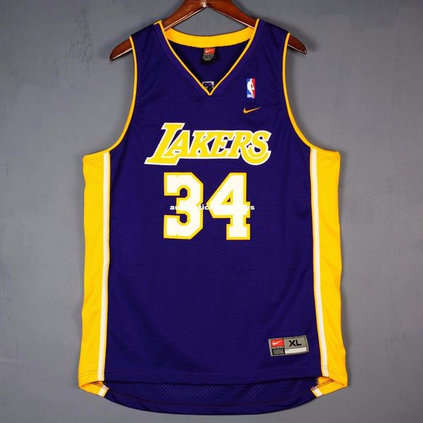 

100% stitched #34 shaquille o'neal wholesale jersey purple mens shaq oneal mens vest size xs-6xl stitched basketball jerseys ncaa, Black;blue