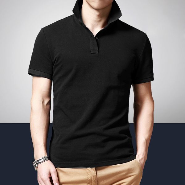 

mens clothing 2019 summer short sleeve solid slim shirt men grey casual regular polos breathable button black white shirt, White;black