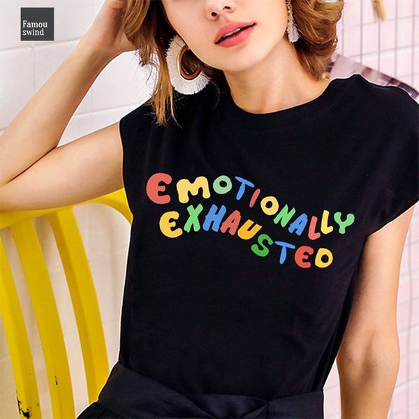 

истощенные футболки красочные буквы футболка printed женщины 2019 флаттер рукава летние топы street wear мягкий хлопок harajuku tops, White