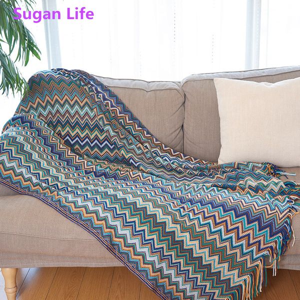 

sugan life nordic style bohemian knit blanket sofa blanket decorative ing